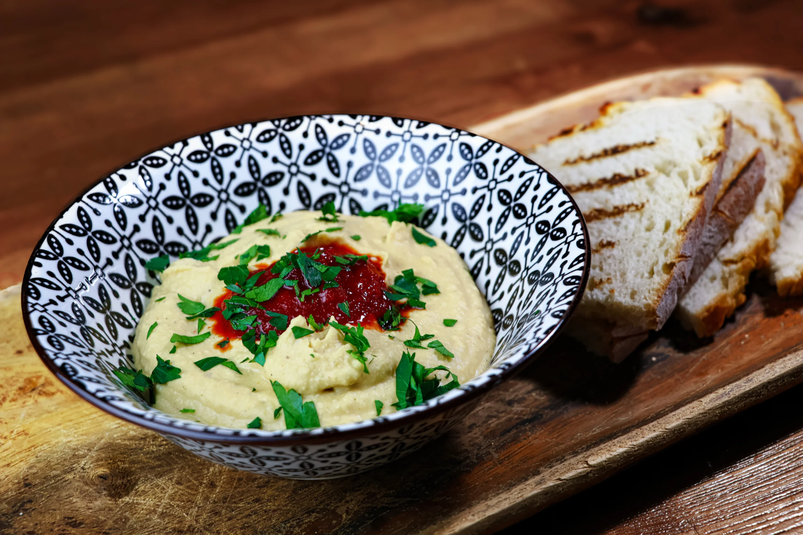 Hummus with hot pepper jam